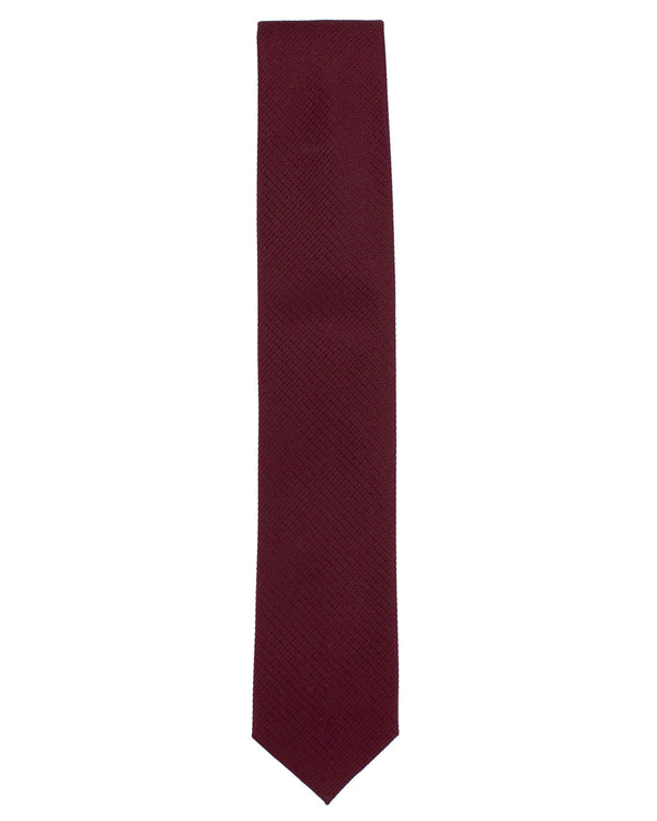 Textured Burgundy Silk Tie