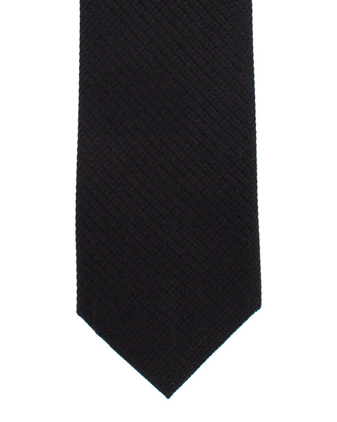 Textured Black Silk Tie