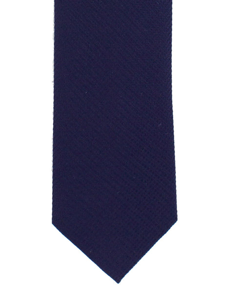 Textured Navy Silk Tie