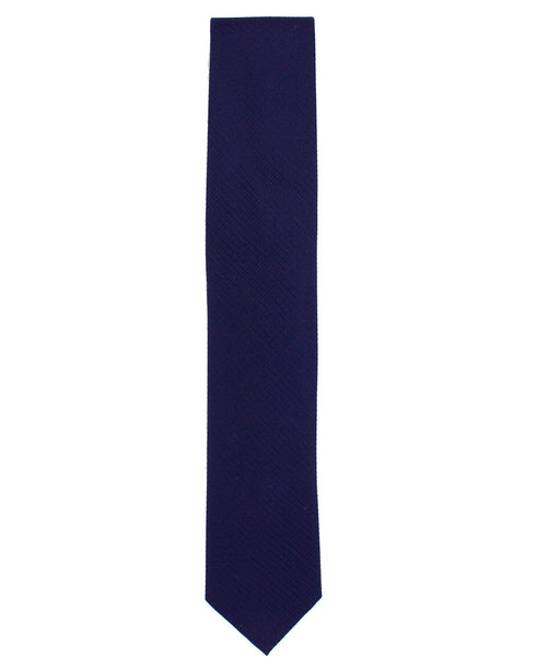 Textured Navy Silk Tie