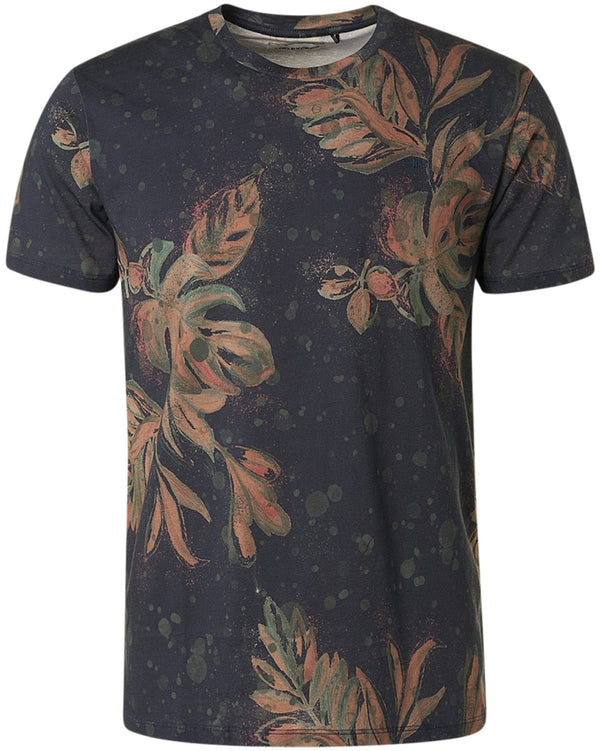 Dusty Green Printed Crew T-Shirt