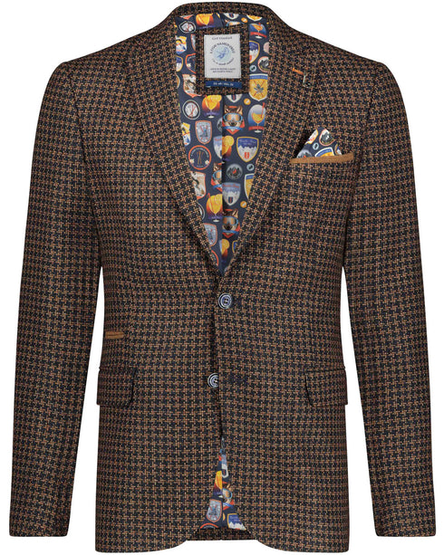 Camel Small Check Blazer