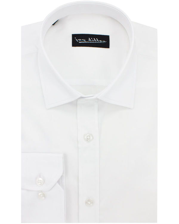 White Cotton Sateen Shirt