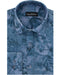 Blue Floral Cotton-Linen Shirt