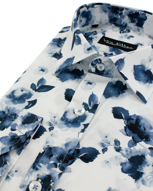 White Floral Print Shirt