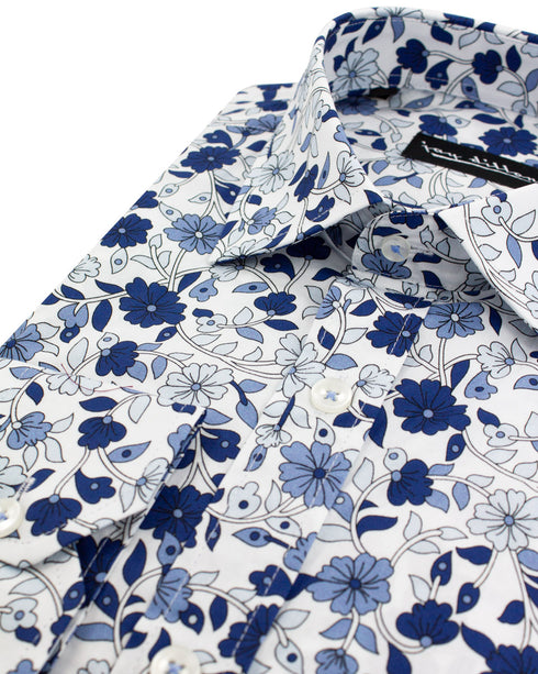 Blue Floral Print Shirt