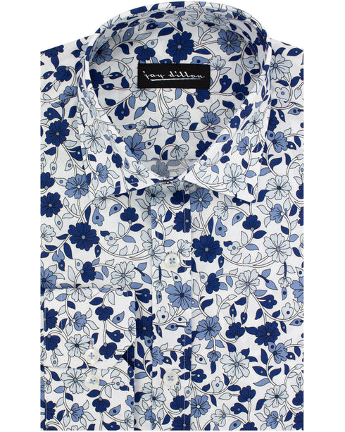 Blue Floral Print Shirt