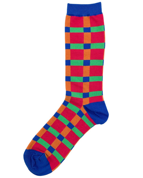 Geometric Square Socks - Orange