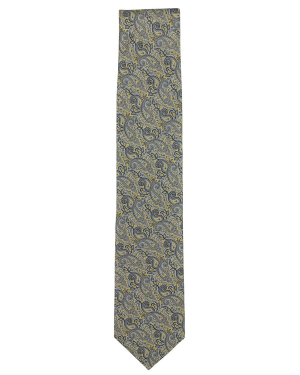 Yellow Paisley Silk Tie