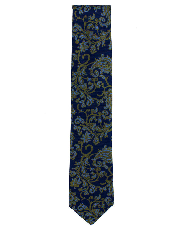 Green Paisley Silk Tie