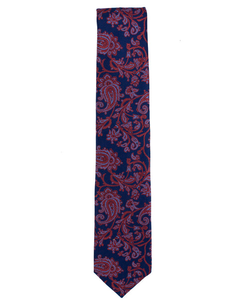 Orange Paisley Silk Tie