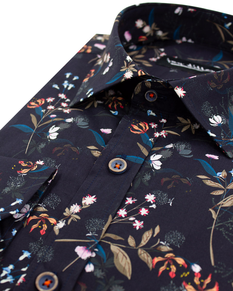 Jay Dillon - Navy Floral Print Shirt